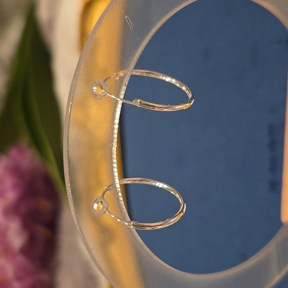 Sterling Silver Hoop Earrings - Picture 6 of 6